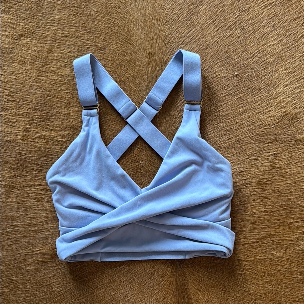 Buffbunny Collectionn Candywrap Sports Bra in Rainwater Blue